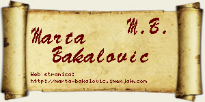 Marta Bakalović vizit kartica